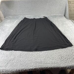 Vince Camuto Black Rich Black Midi Skirt Elastic Waist XL